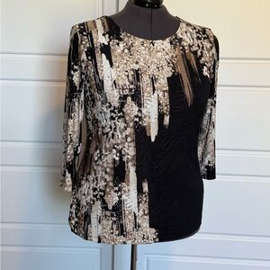 Elegant Black and Cream Women's Top